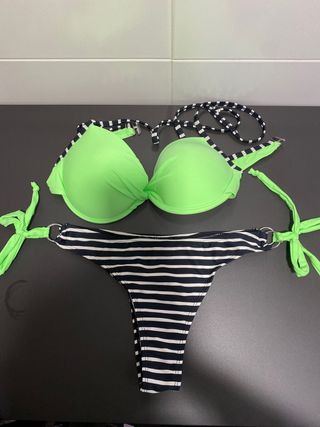 Bikini L - Verde & Rayas