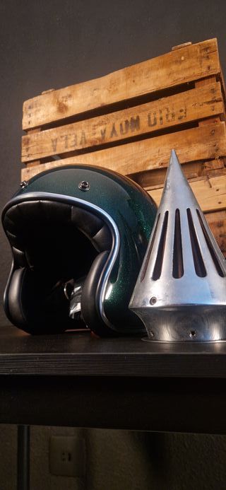 Casco de moto abierto-jet Verde brillo STORMER