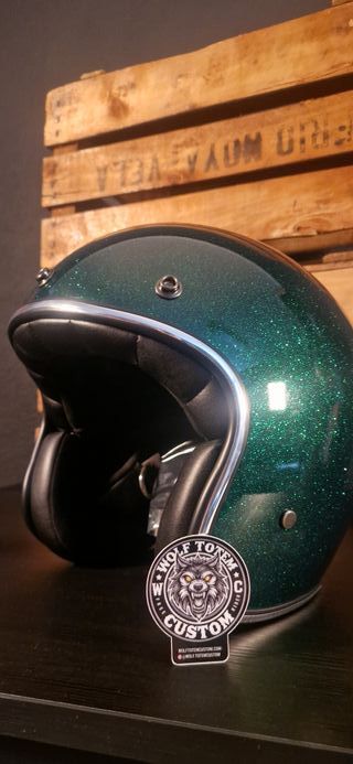 Casco de moto abierto-jet Verde brillo STORMER