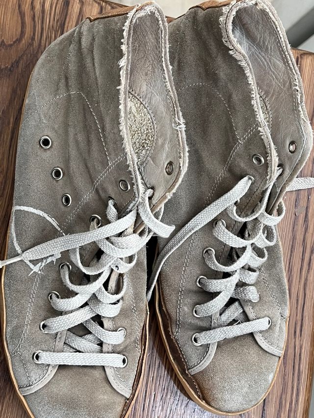 Scarpe alte in suede grigio