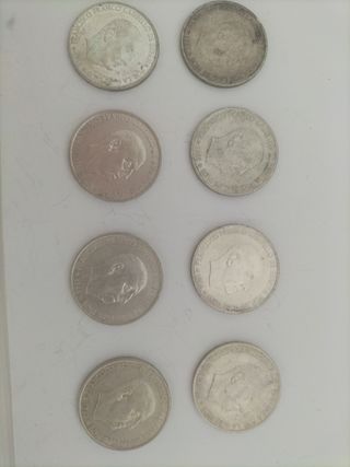 8 Monedas 100 pesetas plata Franco