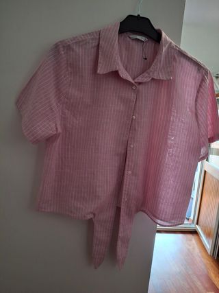 Camisa rosa Lefties L - rayas