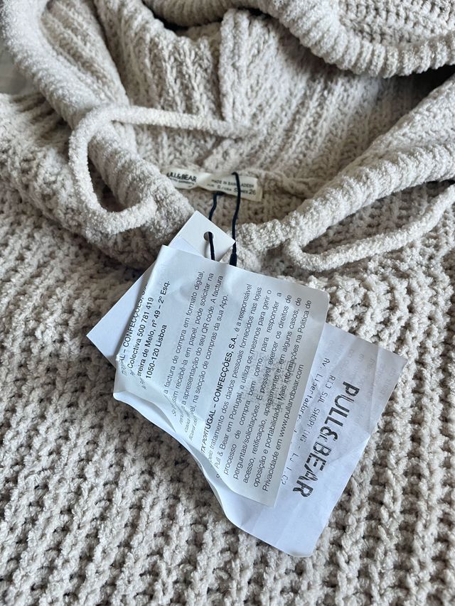 Camisola larga com capuz - Bege - Pull & Bear