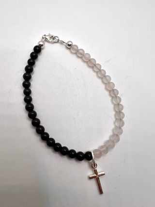 Pulsera plata & minerales variadas con dijes plata