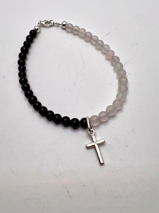 Pulsera plata & minerales variadas con dijes plata