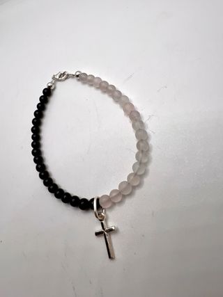 Pulsera plata & minerales variadas con dijes plata