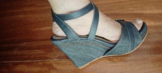 Zapatos cuña azul vaquero talla 36