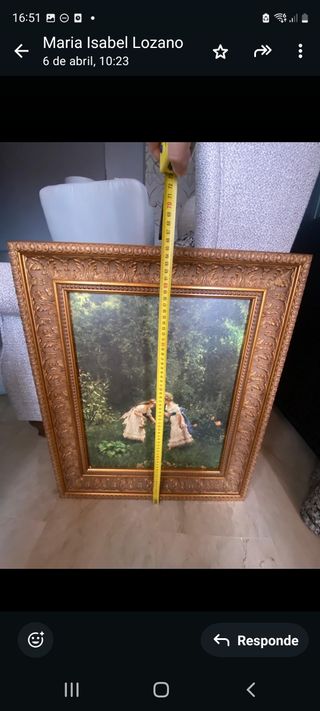 Cuadro vintage con marco dorado