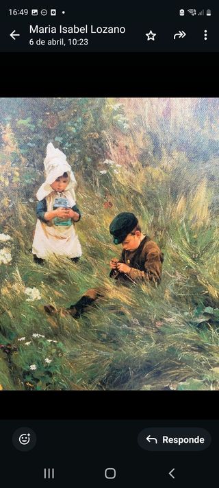 Cuadro vintage con marco dorado