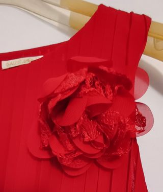 Abito vestito plissettato lungo rosso Gaudi TG.48