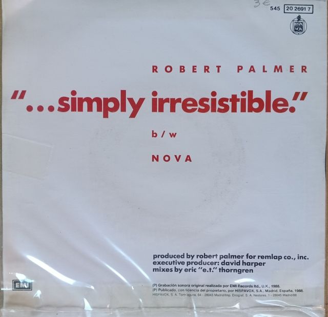 Robert Palmer - Simply Irresistible. Single 1988.