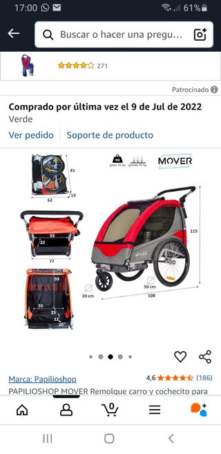 Remolque bici doble niño