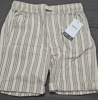 Bermuda niño rayas beige-gris 11-12
