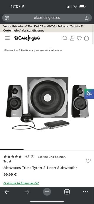 Altavoces Trust Tytan 2.1 Bluetooth