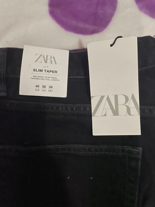 Vaquero caballero ZARA Slim Taper negros - M