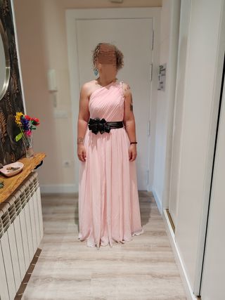 Vestido fiesta rosa palo