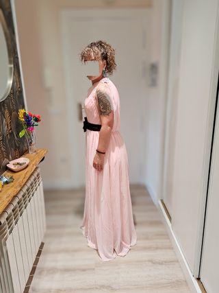 Vestido fiesta rosa palo