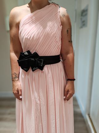 Vestido fiesta rosa palo