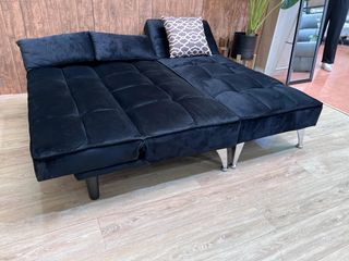 Sofá cama terciopelo negro