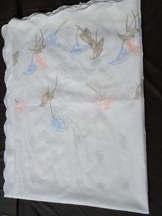Colcha cama individual 90/100 cms- Flores - Blanco