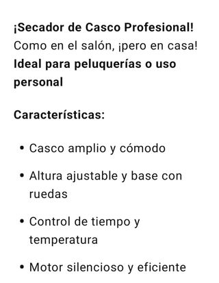 Secador casco profesional