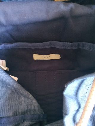 Mochila Cortefiel azul beige