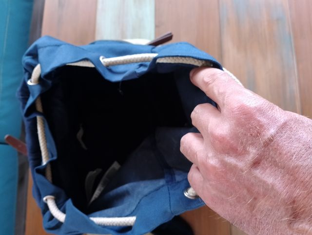 Mochila Cortefiel azul beige