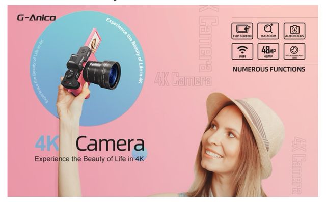 Fotocamera/Videocamera G-ANICA 4K Wi Fi 48MP Nuova