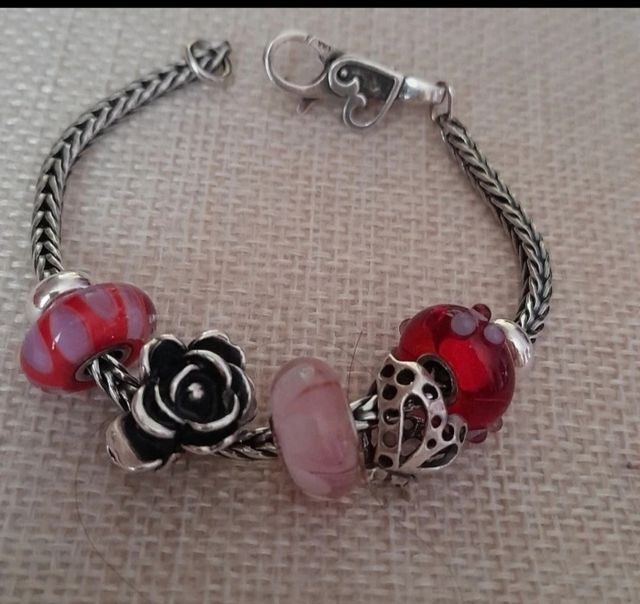Bracciale Trollbeads - rosso e rosa.
