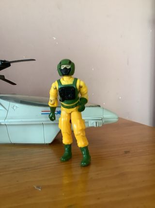 Piloto GI Joe + Helicóptero juguetes vintage 