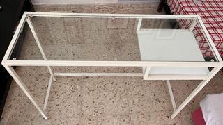 Escritorio cristal y aluminio blanco