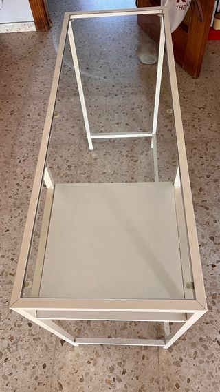 Escritorio cristal y aluminio blanco