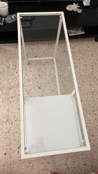 Escritorio cristal y aluminio blanco