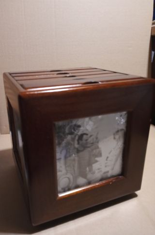 Caja giratoria madera Organizador, guardar CD-s.