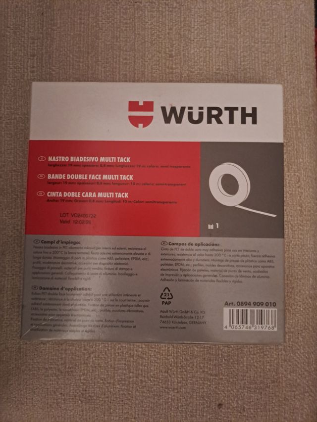 Cinta Doble Cara Multitack Wurth