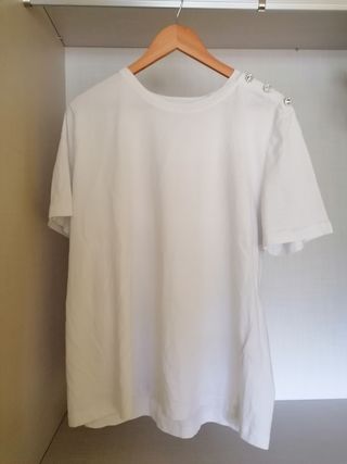Camiseta Zara blanca c/botones