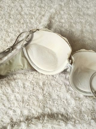 Sujetador push-up gris y blanco