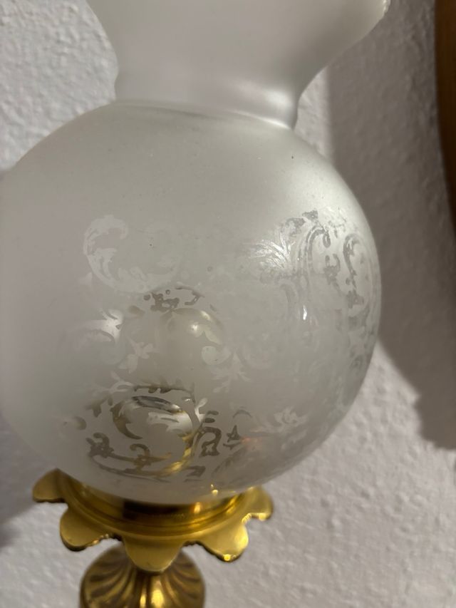 Pareja de lámparas antiguas bronce, base mármol 