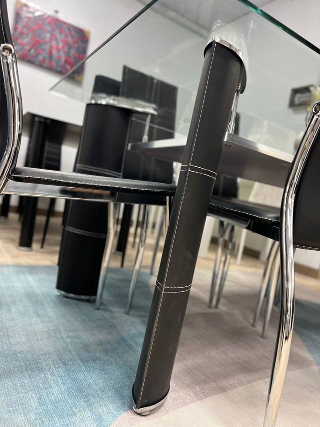 Mesa cristal +6 sillas - Oferta
