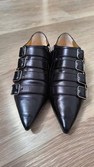 Zapatos Winklepicker Uterqüe Piel Negra