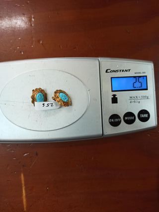Pendientes Camafeos Oro Coral Turquesa