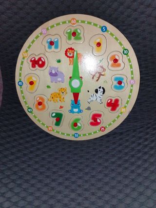 Orologio puzzle legno animali
