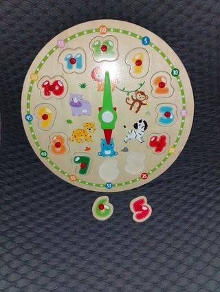 Orologio puzzle legno animali