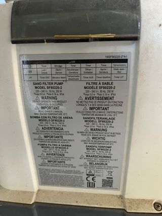Depuradora arena piscina SF80220-2 NEGOCIABLE