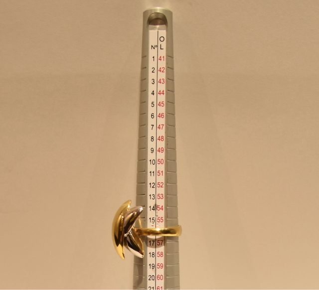 SORTIJA DE ORO BICOLOR 18K/10.6Gr