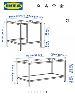 Mesa auxiliar IKEA - negra con cristal VITTSJÖ