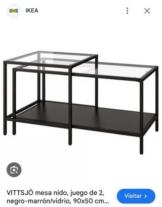 Mesa auxiliar IKEA - negra con cristal VITTSJÖ