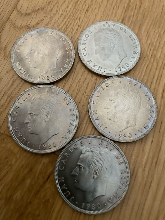5 Monedas 100 Ptas Juan Carlos I 1980