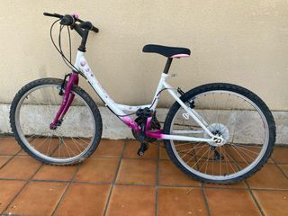 Bicicleta niña 20" blanca-morada
