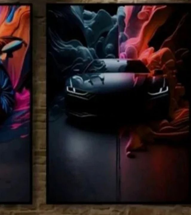 PÓSTER DE COCHES EFECTO COLOR ARTE SPLASH VARIEDAD